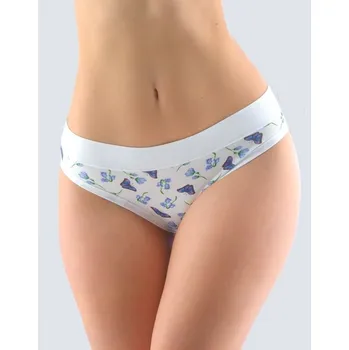 Kalhotky GINA dámské kalhotky bokové se širokým bokem, širší bok, šité, s potiskem Disco Bamboo 1 16164P bílá ocelová 46/48