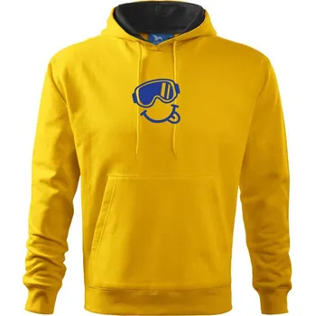 Pánská mikina Veselý lyžař - Mikina pánská Cape s kapucí - 2XL ( Žlutá )