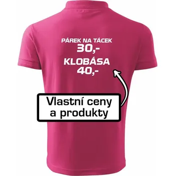 Pánská košile Párek na tácek a klobása - Polokošile pánská Pique Polo 203 - M ( Purpurová )