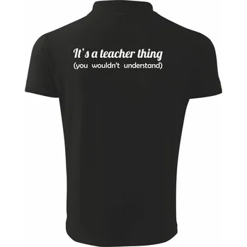 Pánská košile Teacher thing - Polokošile pánská Pique Polo 203 - 4XL ( Černá )