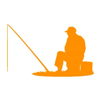 Polep vozidla SAMOLEPKA Rybář 014 levá (06 - oranžová) NA AUTO, NÁLEPKA, FÓLIE, POLEP, TUNING, VLASTNÍ TEXT, TISK, AUTOSAMOLEPKY.cz, POLEPY, OBRÁZEK, LOGO, SAMOLEPKY