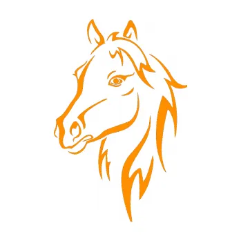 Samolepící dekorace SAMOLEPKA Kůň 030 levá (06 - oranžová) NA AUTO, NÁLEPKA, FÓLIE, POLEP, TUNING, VLASTNÍ TEXT, TISK, AUTOSAMOLEPKY.cz, POLEPY, OBRÁZEK, LOGO, SAMOLEPKY
