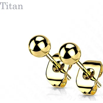 Náušnice Steel Edge Titanové náušnice pecky SET23ER03GD Velikost naušnic: 3mm