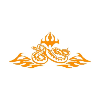 Samolepicí dekorace na vozidlo Animal flames 070 levá zmije (06 - oranžová) SAMOLEPKA NA AUTO, NÁLEPKA, FÓLIE, POLEP, TUNING, VLASTNÍ TEXT, TISK, AUTOSAMOLEPKY.cz, POLEPY, OBRÁZEK, LOGO, 3D STICKERS