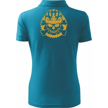 Lebka cyklisty - helma zlatá - Polokošile dámská Pique Polo - S ( Tmavý tyrkys )