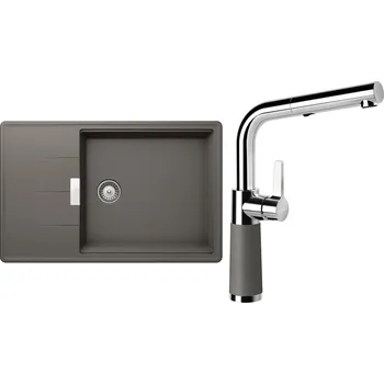 Granitový dřez Set Schock S14-7 (dřez Tia D-100LS Silverstone + baterie SC-540.120 Silverstone)