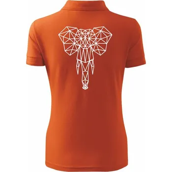 Geometrie - slon chobot - Polokošile dámská Pique Polo - S ( Oranžová )
