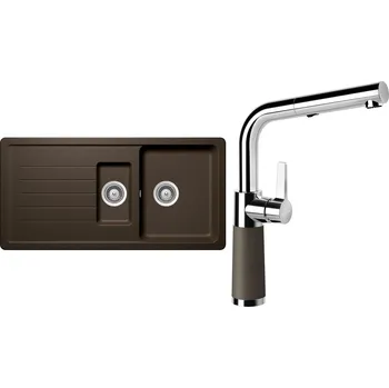 Granitový dřez Set Schock S4-7 (dřez Toledo D-150 Bronze + baterie SC-540.120 Bronze)