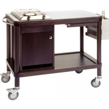 Servírovací stolek Flambovací servírovací vozík Roma, 1 plynový hořák, wenge Sleva 8920Kč