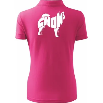 Čau Čau - nápis v těle - Polokošile dámská Pique Polo - XS ( Purpurová )