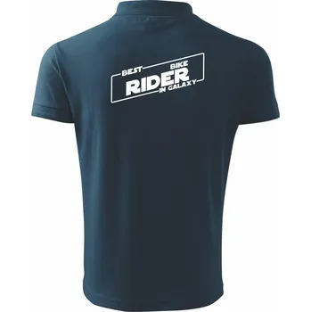 Pánská košile Best Bike rider in galaxy - Polokošile pánská Pique Polo 203 - S ( Námořní modrá (velmi tmavá - téměř černá) )