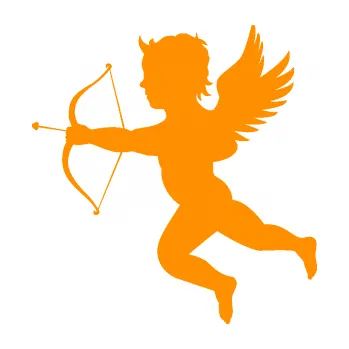 Samolepící dekorace SAMOLEPKA Amor 001 levá cupid andílek (06 - oranžová) NA AUTO, NÁLEPKA, FÓLIE, POLEP, TUNING, VLASTNÍ TEXT, TISK, AUTOSAMOLEPKY.cz, POLEPY, OBRÁZEK, LOGO, SAMOLEPKY