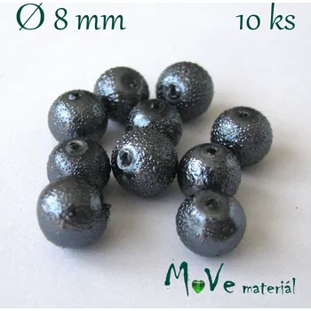 Dětské navlékací korálky Voskové perle "Zigana" 8mm, 10ks, šedé