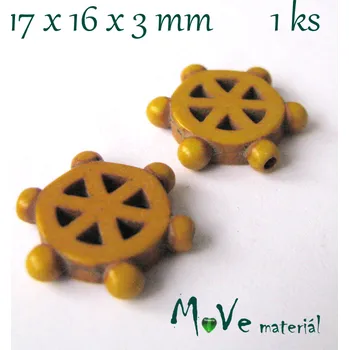 Dětské navlékací korálky Kormidlo howlitové 17x16x3mm, 1ks, žluté