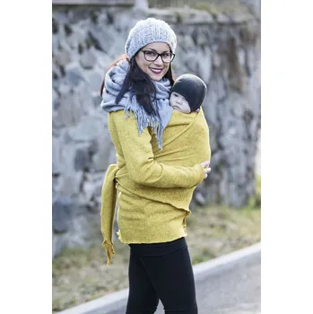 Dámský svetr Zavinovací svetr hořčicová (teplejší verze), Angel Wings Velikost: L/XL