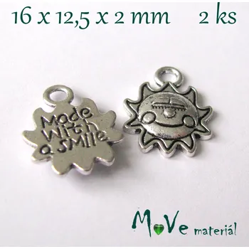 Přívěsek Přívěsek SLUNÍČKO 16x12,5x2mm, 2ks