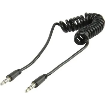 Audio kabel Valueline Audio kabel jack 3.5mm propojovací spirálový 1.0m - černý (VLMP22010B1.00)