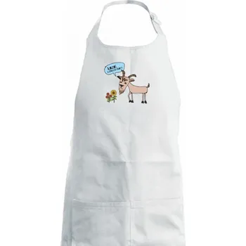 Kuchyňská zástěra Kozel zahradníkem - Dámská zástěra na vaření - Univerzální velikost ( Bílá )