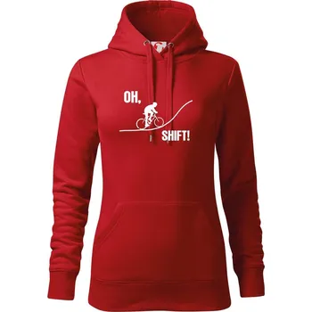 Dámská mikina Oh shift - Mikina dámská Cape s kapucí - M ( Červená )