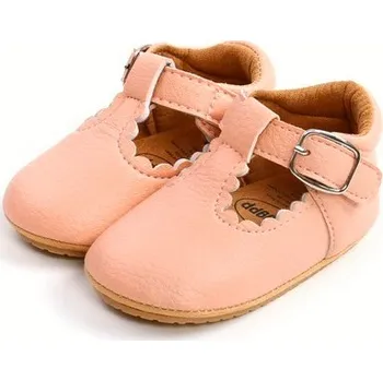 Dětská sportovní obuv Kožené protiskluzové sandálky - capáčky Barva: Růžová, Velikost: 13 (13-18 m)