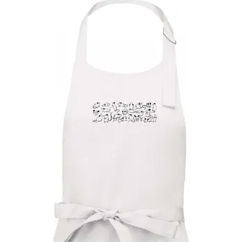 Kuchyňská zástěra Myší rodina - Dámská zástěra na vaření - Univerzální velikost ( Bílá )