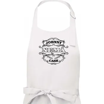 Kuchyňská zástěra Johnny nemá cash - Dámská zástěra na vaření - Univerzální velikost ( Bílá )