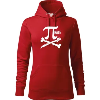 Dámská mikina Pirate PÍ - Mikina dámská Cape s kapucí - M ( Červená )