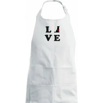 Kuchyňská zástěra Border kolie love - Dětská zástěra na vaření - Univerzální velikost ( Bílá )