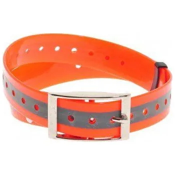 Obojek pro psa Plastový obojek oranž., reflex., 25 mm x 70 cm