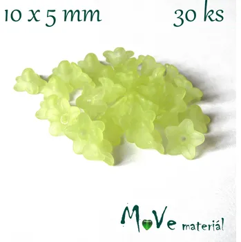 Dětské navlékací korálky Zvonečky transparentní mat. 10x5mm, 30ks, zelené