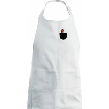 Kuchyňská zástěra Kohout v kapse - Dámská zástěra na vaření - Univerzální velikost ( Bílá )