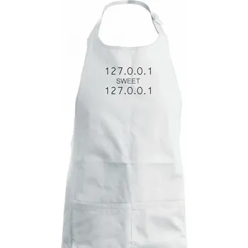 Kuchyňská zástěra 127.0.0.1 sweet - Dámská zástěra na vaření - Univerzální velikost ( Bílá )