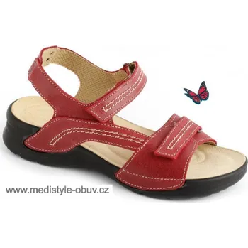 Dámská zdravotní obuv MEDISTYLE SAŠA LS-T25 sandál červený, červená - 39
