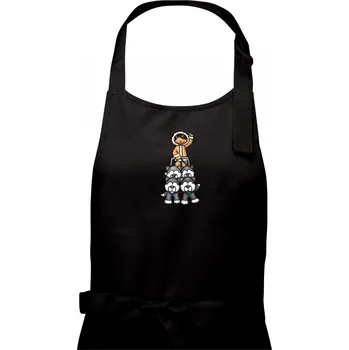 Kuchyňská zástěra Psí spřežení animované - Dámská zástěra na vaření - Univerzální velikost ( Černá )
