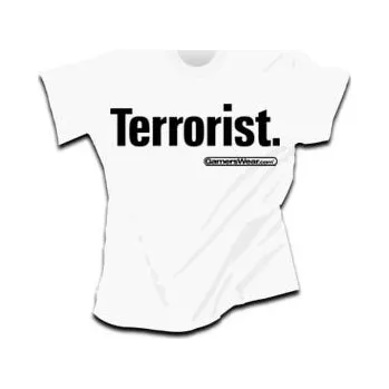 Pánské tričko T-SHIRT - GAMERSWEAR Terrorist (white) CZE Triko s krátkým rukávem XXL (5018)