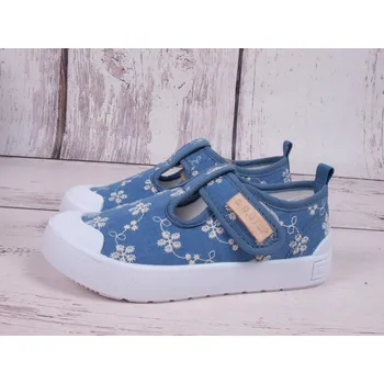Dívčí tenisky D.D.step Plátěnky tenisky sandálky D.D. step CSG-232 modré s kvítky velikost: 31
