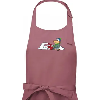 Kuchyňská zástěra Frézování sněhu kreslené - Pánská zástěra na vaření - Univerzální velikost ( Starorůžová )