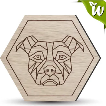 Podtácek Dřevěný podtácek - PES STAFORD