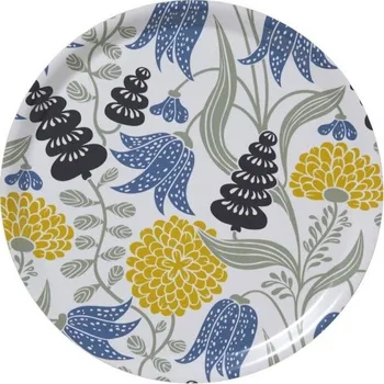 Kulatý servírovací tác Lily yellow blue d38, Klippan Švédsko