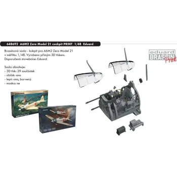 Plastikový model Eduard 1/48 A6M2 Zero Model 21 cockpit PRINT (EDUARD)