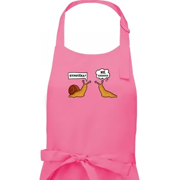 Kuchyňská zástěra Hypotéka exekuce - Dámská zástěra na vaření - Univerzální velikost ( Růžová )
