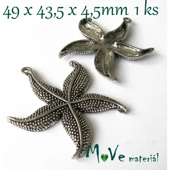 Přívěsek Přívěsek HVĚZDICE 49x43,5x4,5mm/1ks, starostříbro