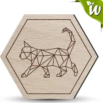 Podtácek Dřevěný podtácek - KOČKA 1