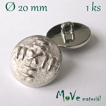Knoflík Knoflík ozdobný 20mm/1ks, stříbrný