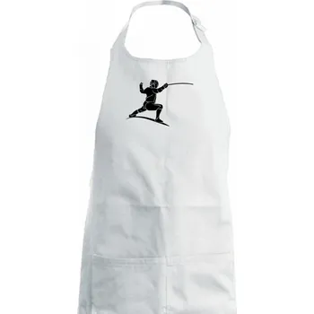 Kuchyňská zástěra Šermíř postava - Dětská zástěra na vaření - Univerzální velikost ( Bílá )
