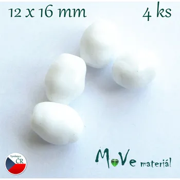 Dětské navlékací korálky České skleněné tvarované olivky 12x16mm 4ks