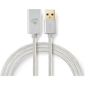 Kabel do PC Prémiový USB kabel 2.0 prodlužovací | USB A - USB A | 480 Mbps | 2 m | GOLD | Nylon | Hliník