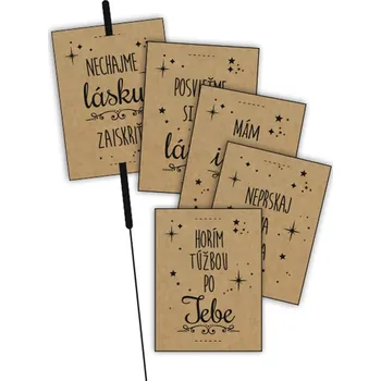 Svatební dekorace MojeParty.cz s.r.o. Kartičky na prskavky - slovenština - Nature 5 + 2 SK