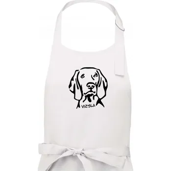 Kuchyňská zástěra Vizsla Hlava - Dámská zástěra na vaření - Univerzální velikost ( Bílá )