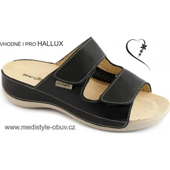 Dámská zdravotní obuv MEDISTYLE ŠARLOTA 2Š-V16 hallux pantofel černý, černá - 41